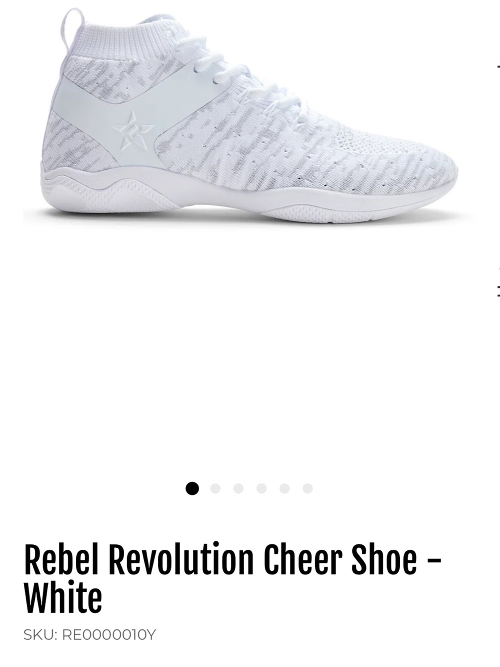 Rebel Revolution Kids Cheer Sneaker - White